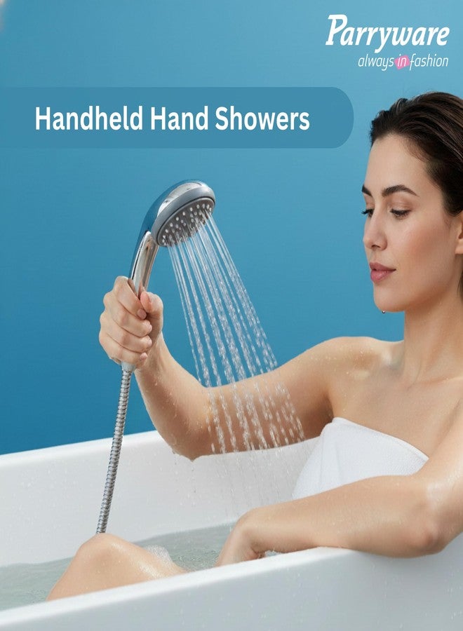 Parryware Single-Flow Brass Hand Shower with Hose (Silver) - Image 4